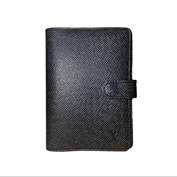 Louis Vuitton Nlack Taiga Agenda PM Leather Notebook Cover - MINT CONDITION! - Picture 1 of 7